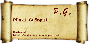 Püski Gyöngyi névjegykártya