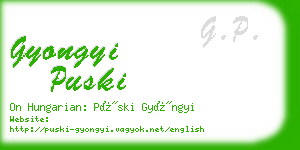 gyongyi puski business card